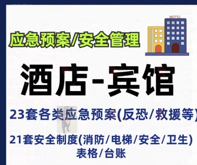 酒店宾馆应急预案安全生产标准化管理制度汇编台账消防旅馆突发-1